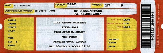 rival sons ticket